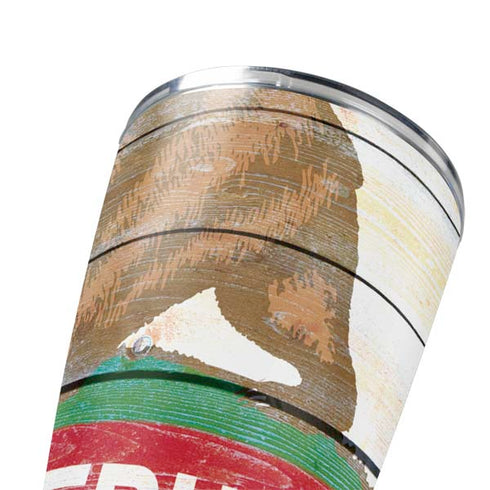 California Flag Light Wood Yeti 20oz Tumbler Skin
