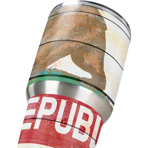 California Flag Light Wood Yeti 30oz Rambler Tumbler Skin