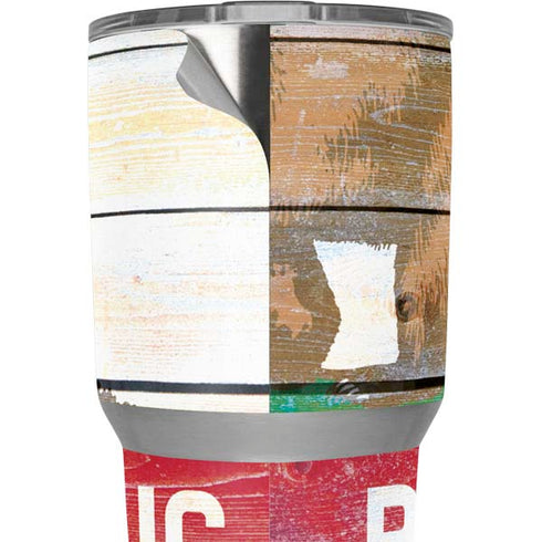 California Flag Light Wood Yeti 30oz Rambler Tumbler Skin