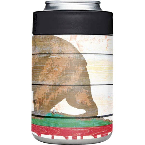 California Flag Light Wood Yeti Colster Can Insulator Skin