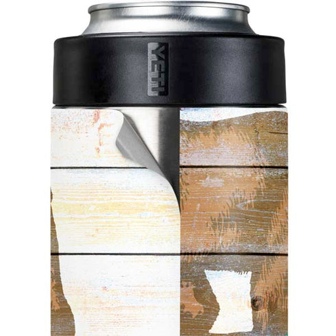 California Flag Light Wood Yeti Colster Can Insulator Skin