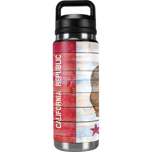 California Flag Light Wood YETI Rambler 26oz Bottle Skin