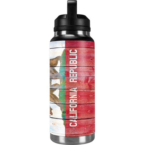 California Flag Light Wood YETI Rambler 36oz Bottle Skin