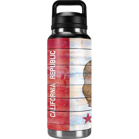 California Flag Light Wood YETI Rambler 36oz Bottle Skin