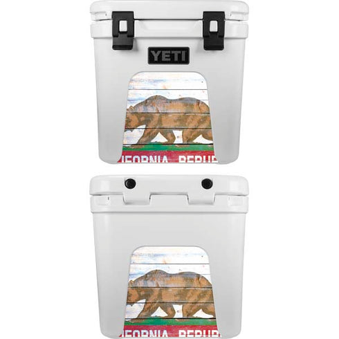 California Flag Light Wood YETI Roadie 24 Hard Cooler Skin
