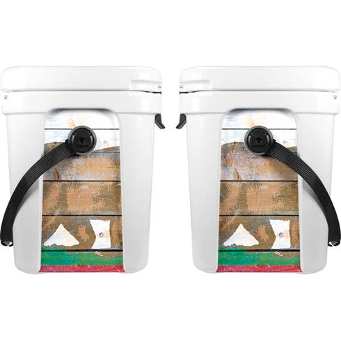 California Flag Light Wood YETI Roadie 24 Hard Cooler Skin
