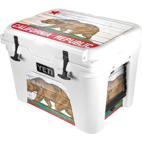 California Flag Light Wood YETI Tundra 35 Hard Cooler Skin