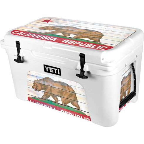 California Flag Light Wood YETI Tundra 45 Hard Cooler Skin