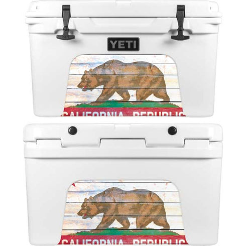California Flag Light Wood YETI Tundra 45 Hard Cooler Skin