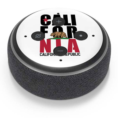 California White Block Amazon Echo Dot Skin