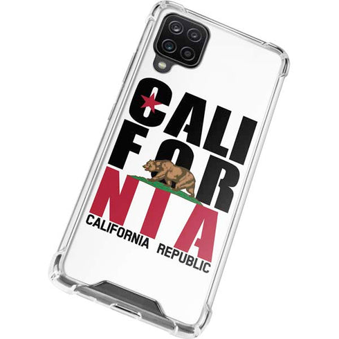 California White Block Galaxy A12 Clear Case