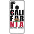 California White Block Galaxy A21 Clear Case