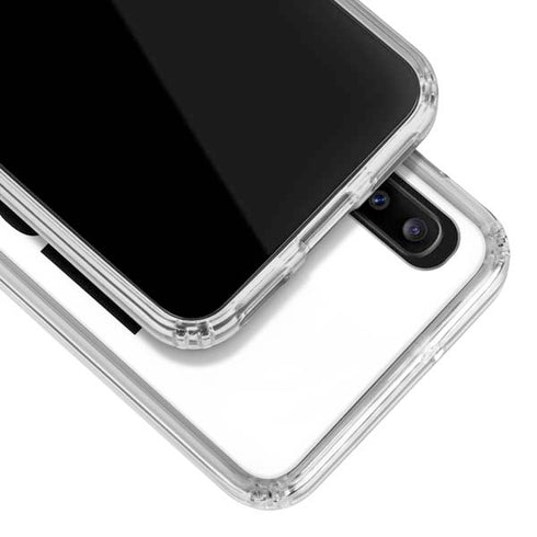 California White Block Galaxy A30 Clear Case