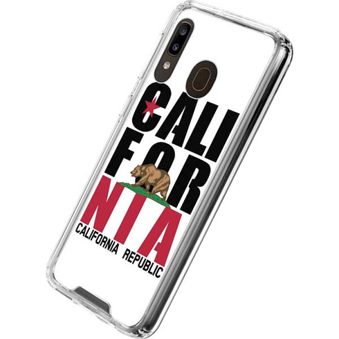 California White Block Galaxy A30 Clear Case