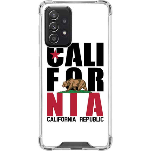 California White Block Galaxy A52 5G Clear Case