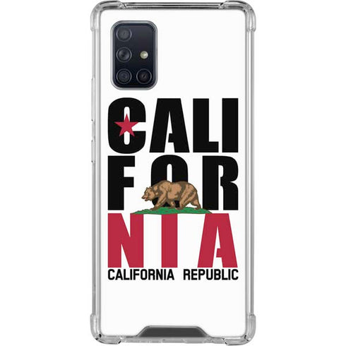 California White Block Galaxy A71 5G Clear Case