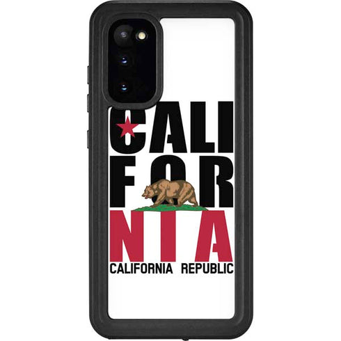 California White Block Galaxy S20 Waterproof Case