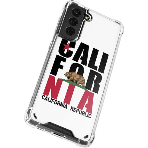 California White Block Galaxy S21 5G Clear Case