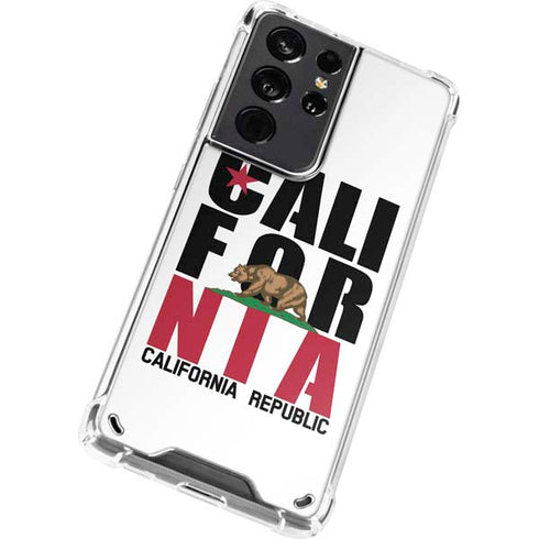 California White Block Galaxy S21 Ultra 5G Clear Case