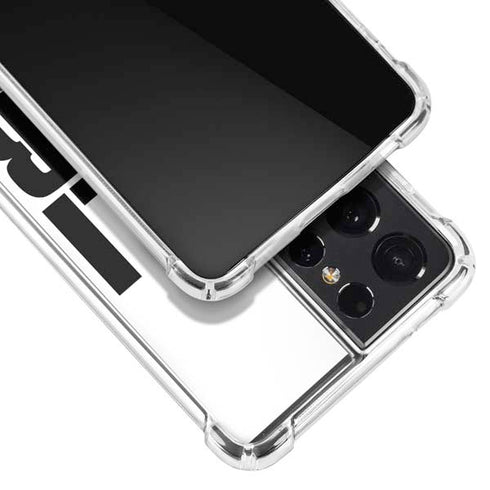California White Block Galaxy S21 Ultra 5G Clear Case