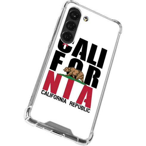 California White Block Galaxy S23 Clear Case