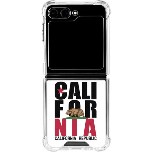 California White Block Galaxy Z Flip5 5G Clear Case