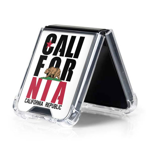 California White Block Galaxy Z Flip5 5G Clear Case
