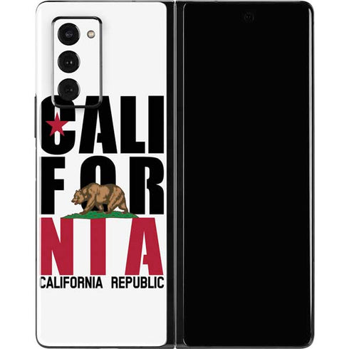 California White Block Galaxy Z Fold2 5G Skin
