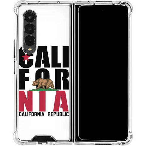 California White Block Galaxy Z Fold4 5G Clear Case