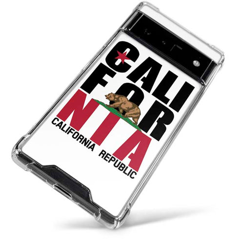 California White Block Google Pixel 6 Clear Case