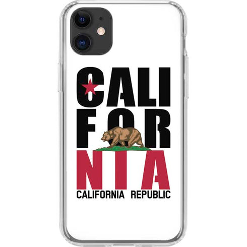 California White Block iPhone 11 Clear Case