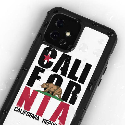 California White Block iPhone 12 Mini Waterproof Case