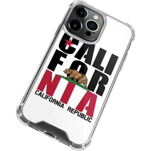 California White Block iPhone 13 Pro Clear Case