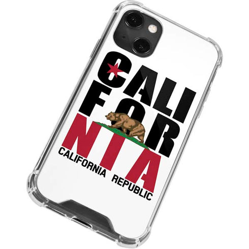 California White Block iPhone 14 Plus Clear Case