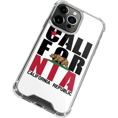 California White Block iPhone 14 Pro Clear Case