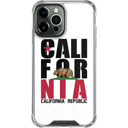California White Block iPhone 15 Pro Max Clear Case