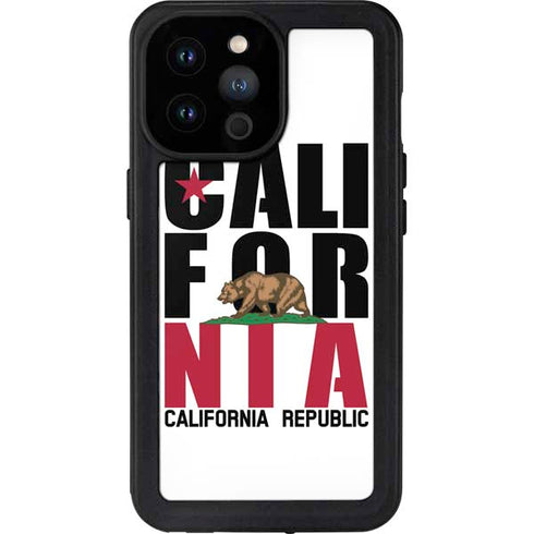 California White Block iPhone 14 Pro Max Waterproof Case