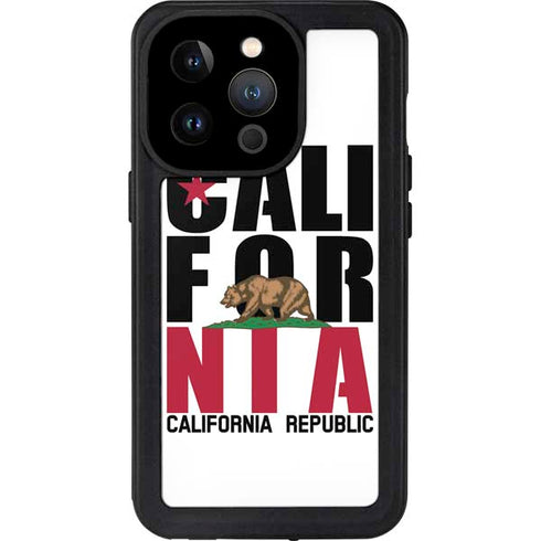 California White Block iPhone 14 Pro Waterproof Case