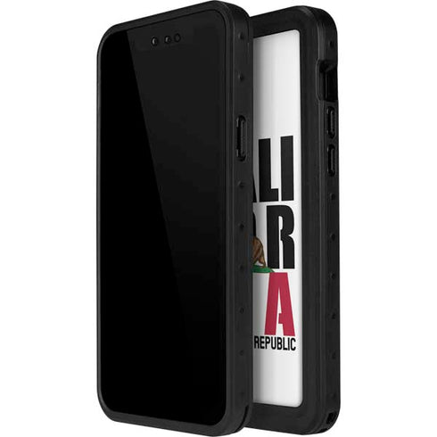 California White Block iPhone 15 Plus Waterproof Case