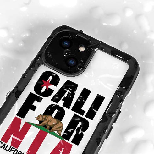 California White Block iPhone 15 Plus Waterproof Case