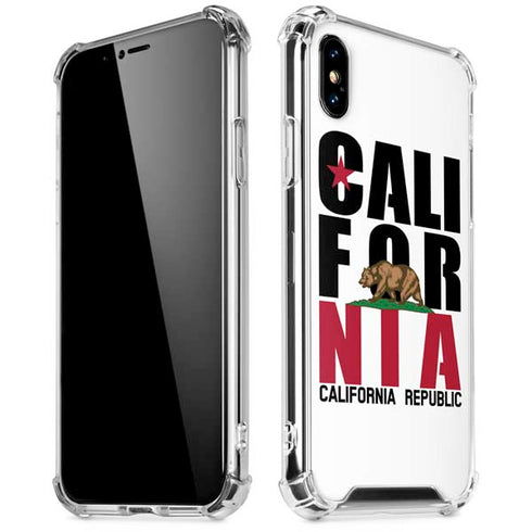 California White Block iPhone XS Max Clear Case