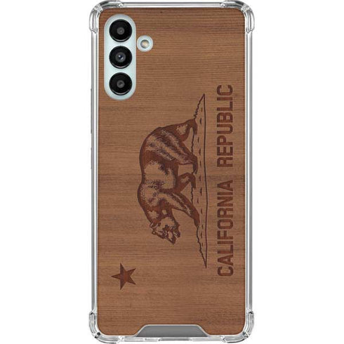California Wood Flag Galaxy A13 5G Clear Case