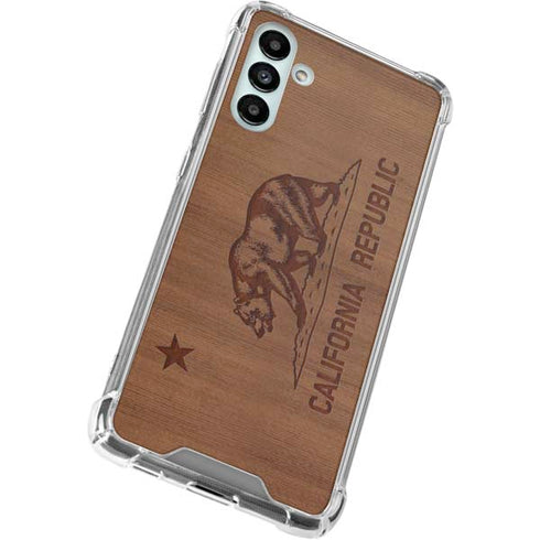 California Wood Flag Galaxy A13 5G Clear Case