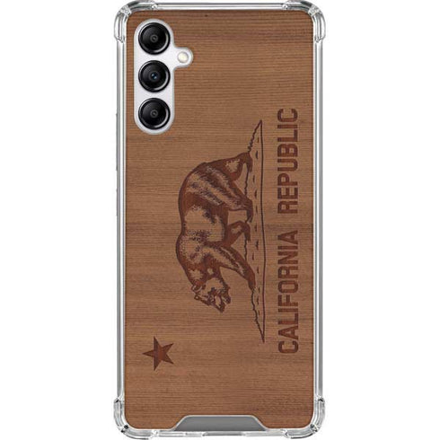 California Wood Flag Galaxy A14 5G Clear Case
