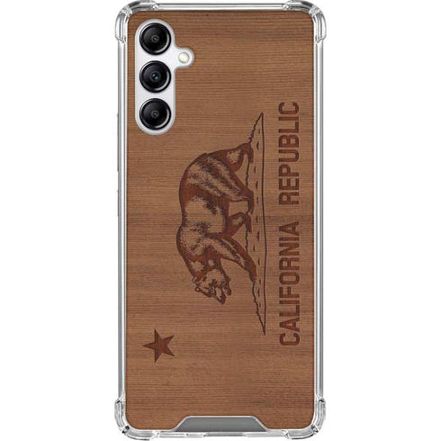 California Wood Flag Galaxy A15 5G Clear Case