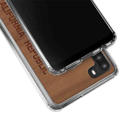 California Wood Flag Galaxy A21 Clear Case