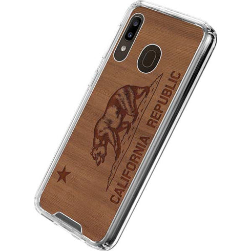 California Wood Flag Galaxy A30 Clear Case