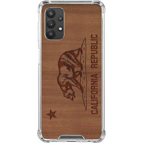 California Wood Flag Galaxy A32 5G Clear Case