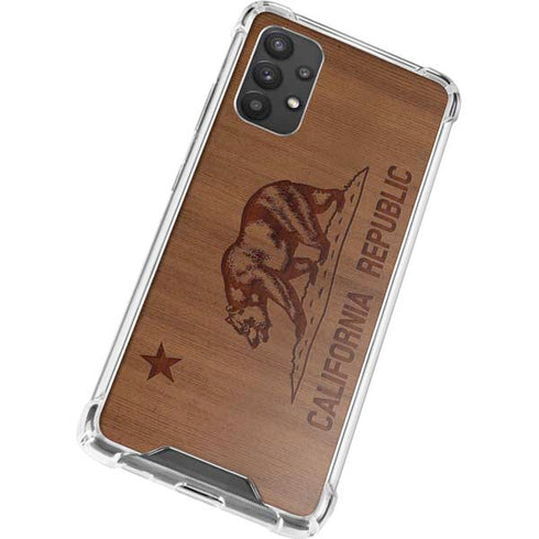 California Wood Flag Galaxy A32 5G Clear Case