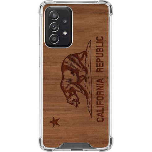 California Wood Flag Galaxy A52 5G Clear Case